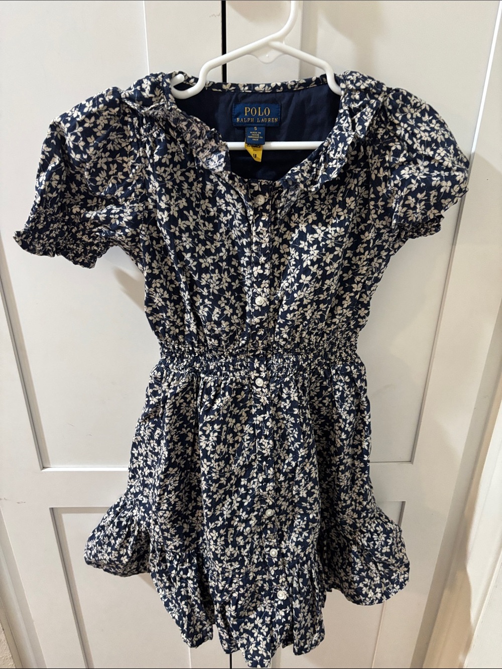 Girls Floral Cotton Dobby Dress